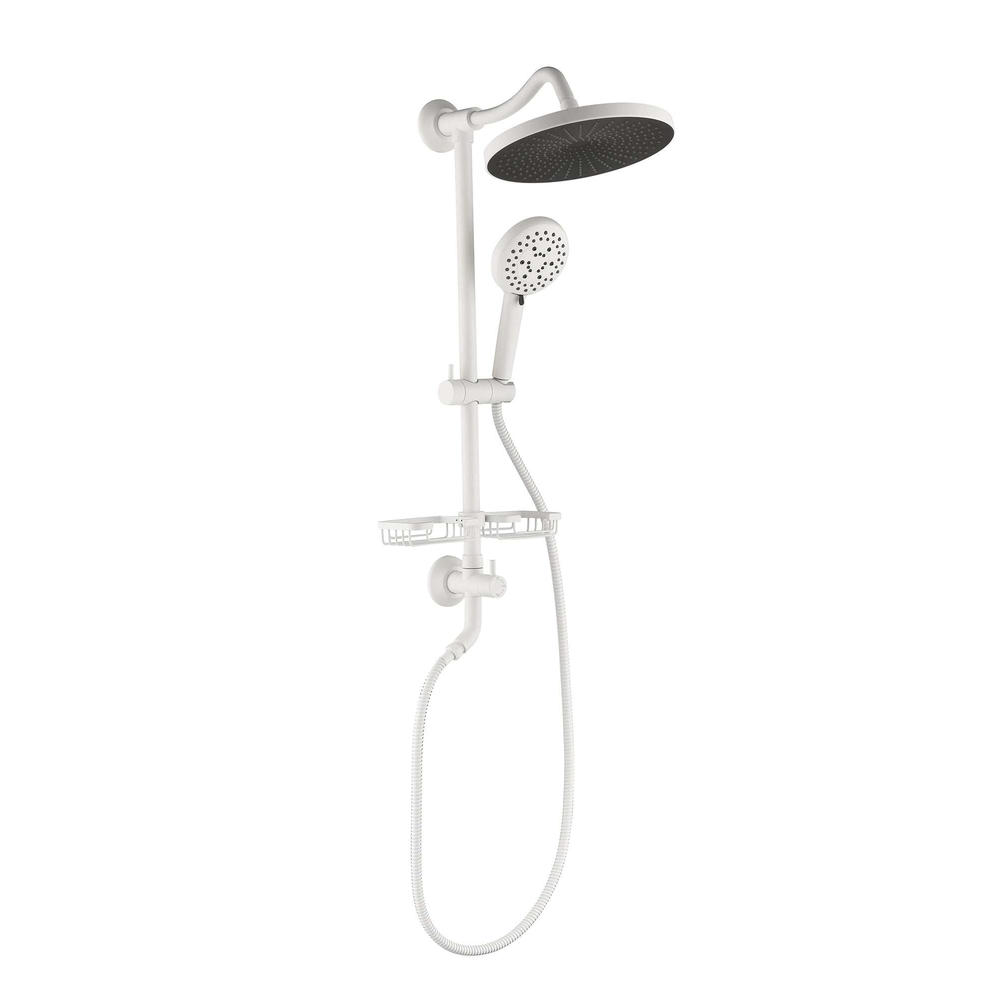 Shower System, With 10" Rain Shower head, 4-Function Handheld Shower Head, Adjustable Slide Bar And Soap Dish