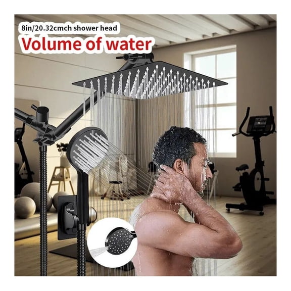 Shower System with Handheld Head - Shanmuyin 3-Function Spa Rainfall Shower Head Combo 8/10 Inch, Anti-Kink Hose, Easy Install