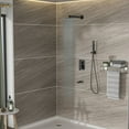 thumbnail image 1 of Shower System with Waterfall Tub Spout,10 Inch Wall Mounted Square Shower System with Rough-in Valve, Oil Rubber Bronze, 1 of 9