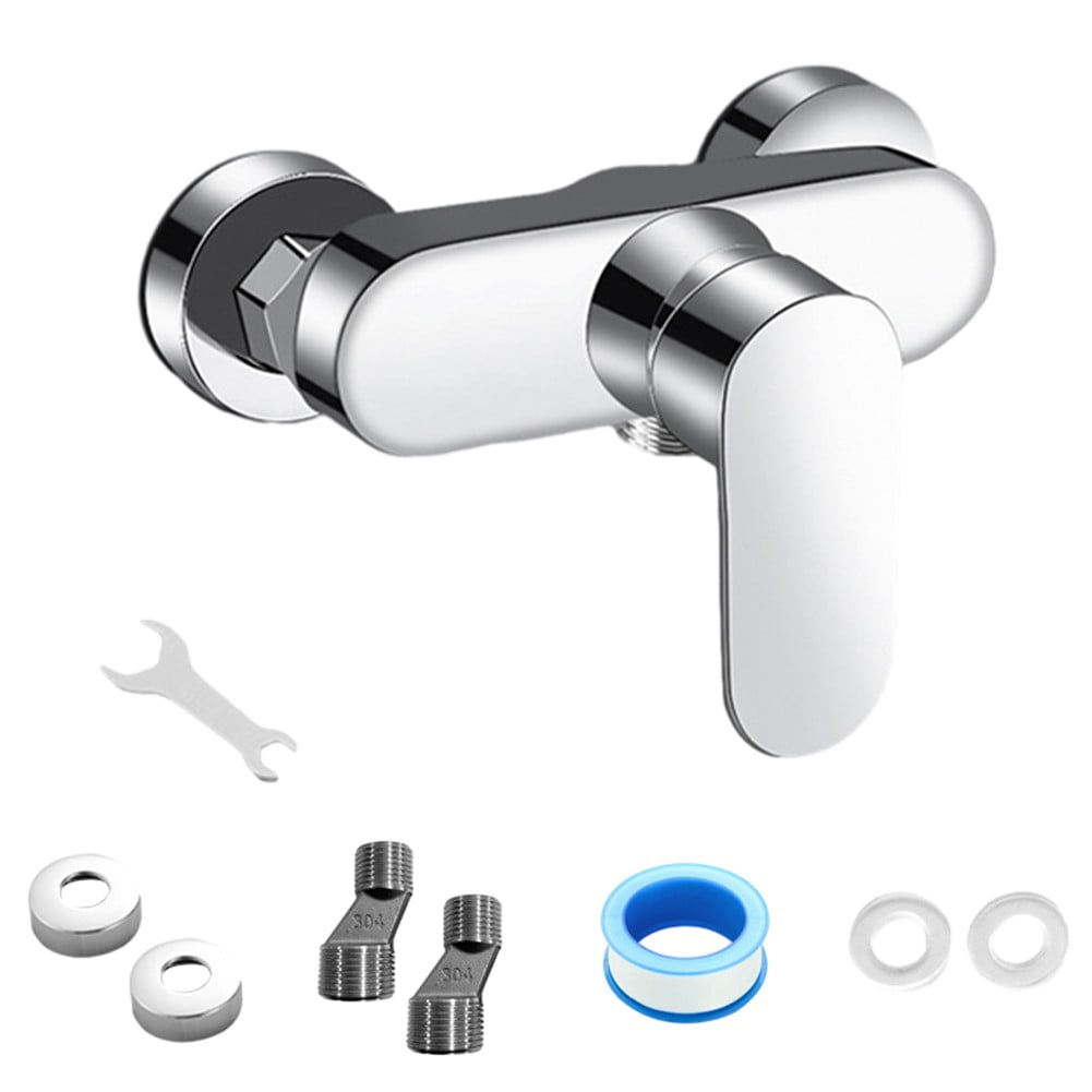 Shower Tap Control Valve Brass +Handle Bathroom Hot/Cold Mixer Faucet Wall Mount