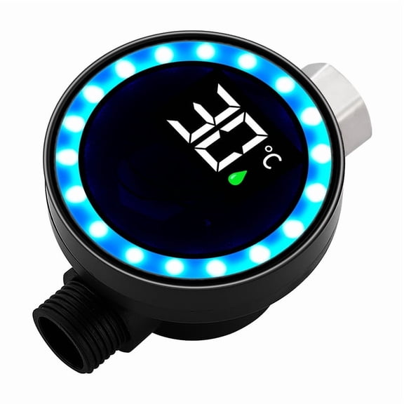 Shower Temperature Display, Shower Thermometer with Hydro Powered Sensor, Digital Water Temperature Monitor, Large Adjustable Display, Waterproof for Bathroom