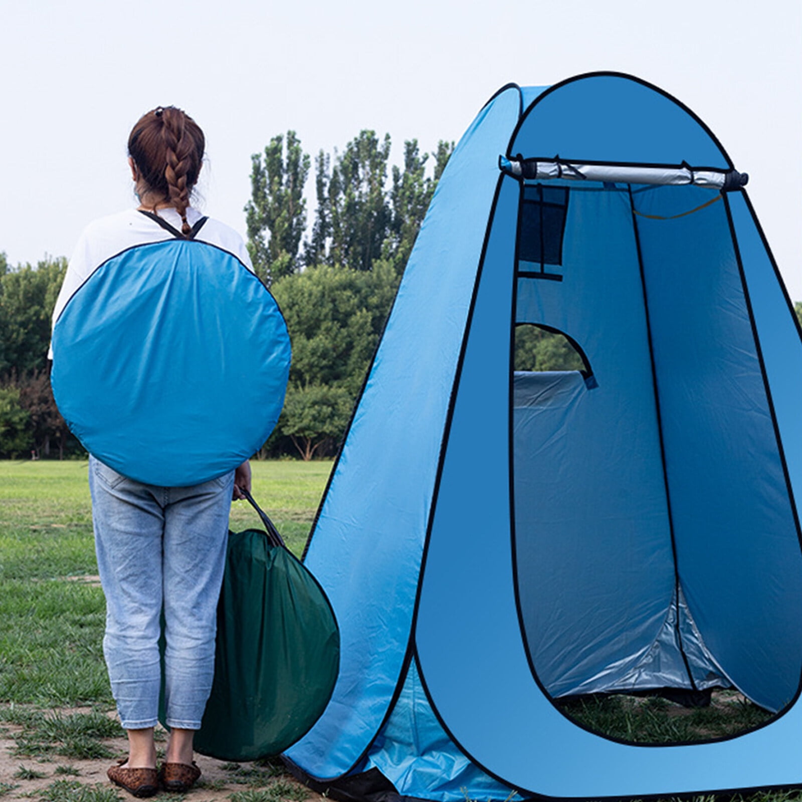 DERCLIVE Shower Tent, Pop up Privacy Portable Shower Tents for Camping, Portable Camping Shower ...