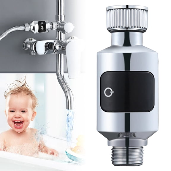 Shower Thermostat, LED Display Monitor Sensitive Technology Standard Pipe Compatibility for Bathtubs,Household Water Thermometer