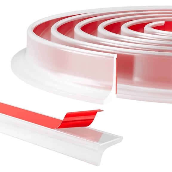 Shower Threshold Water Dam Guard, Silicone Rubber Shower Door Bootom Seal Strip for Walk in Shower (39 Inch, Clear)