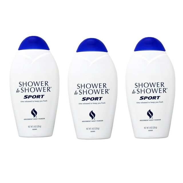 Shower To Shower Sport Absorbent Body Powder, 3 Pack 13 Oz