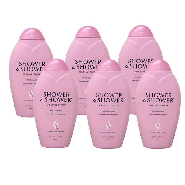 Shower To Shower Absorbent Original Fresh Body Powder 13 Oz, 6 Pack