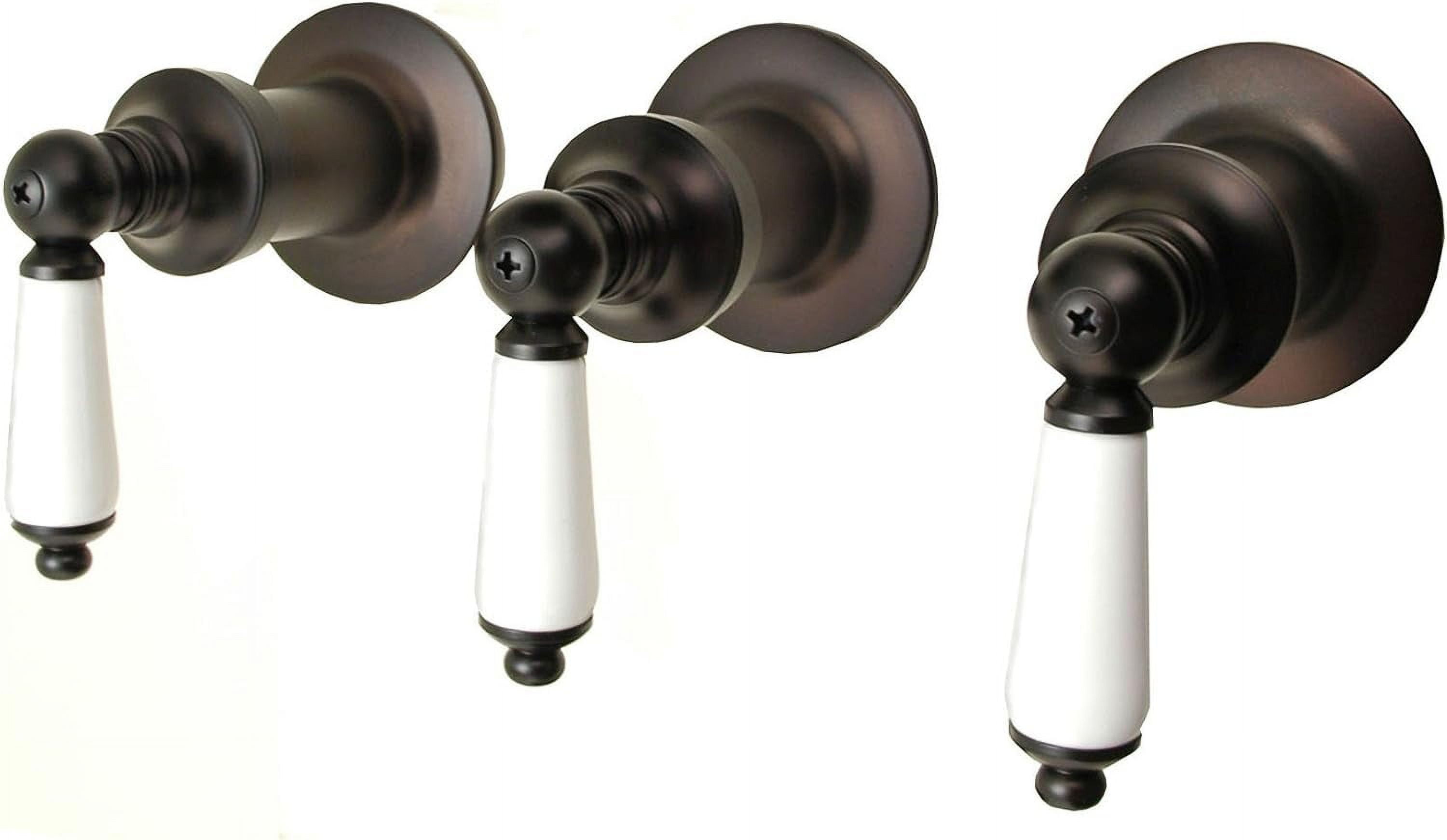 Shower Trim Kit Porcelain Handles And Flanges (3 Pieces Each) Fits