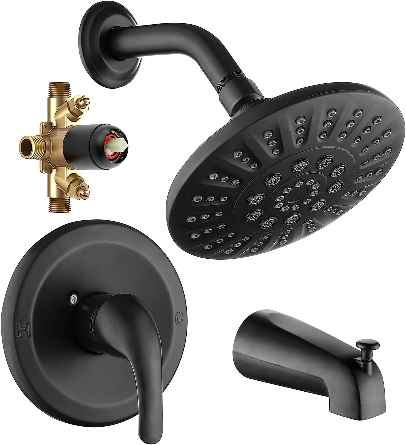 Shower Tub Faucets Sets Complete with Diverter, 5 Spray Settings, 6