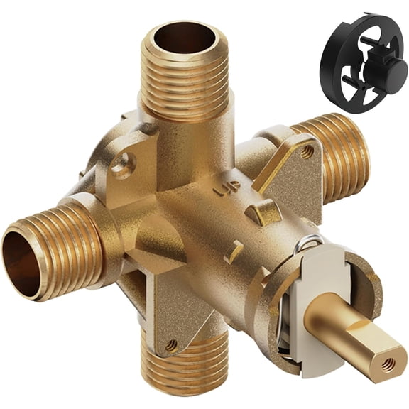 Shower Valve Compatible with Moen Posi-temp Valve, Pressure Balancing Rough-In Valve, 1/2 Inch IPS Connection, Brass 4-Port for Bathtub and Shower$$Tools & Hardware Other