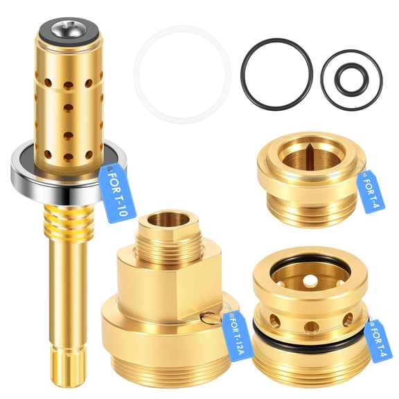 Shower Valve Rebuild Kit for Temptrol Easy Install Brass Shower Valve Assembly Part Replacement with Hot and Cold Seat Spindle Cap Washer for Replacement