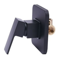 Shower Valve, Wall Mount Metal Copper Faucet Single Handle Rough-In Shower Valves Trim Kit Black/Silver for Bathroom
