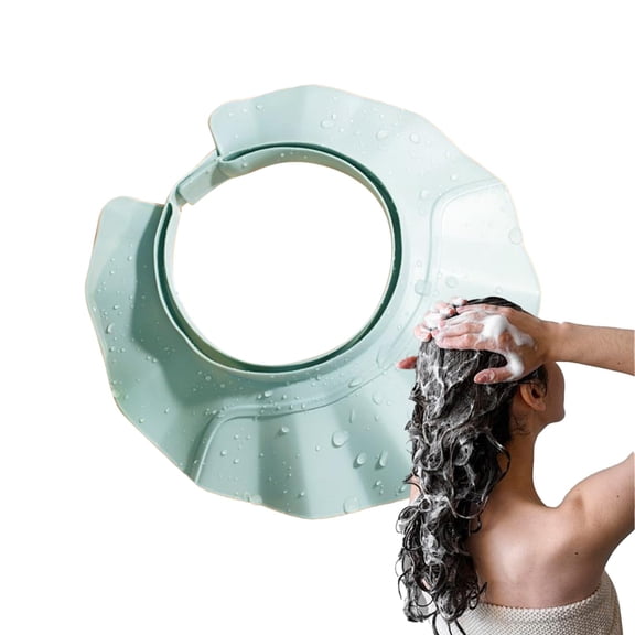 Shower Visor Shampoo Shield Hat, Adjustable Silicone Bath Protector, Wide Brim Water Blocking Cap for Hair Washing Eye Protection Bath Time Child Family Home Travel