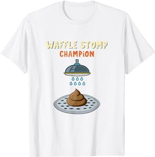 Shower Waffle Turd Stomp Poop Champion Cartoon Toilet Paper T-Shirt ...