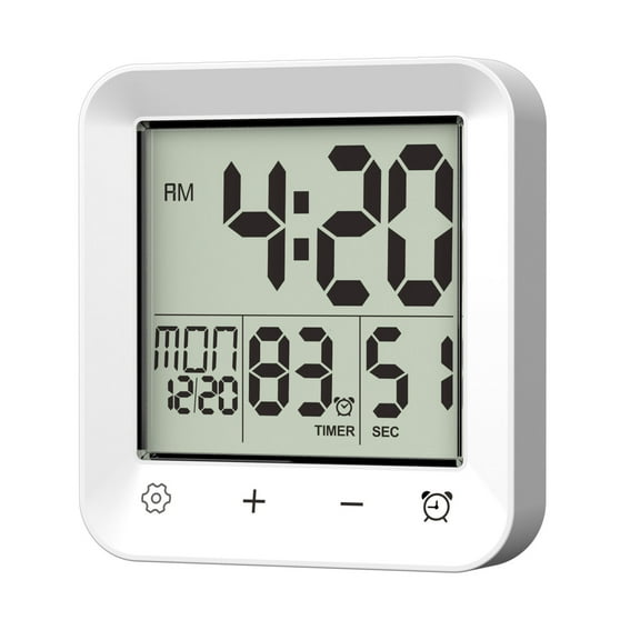 Shower Wall Clock,Digital Kitchen Timer with Alarm,Waterproof Touch Screens Timer, Temperature Display with Suction Cup