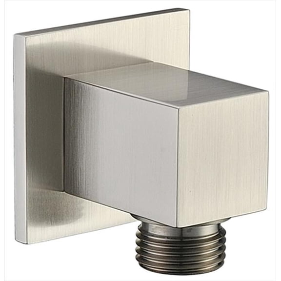 Shower Wall Mount Supply Square Elbow, Brushed Nickel