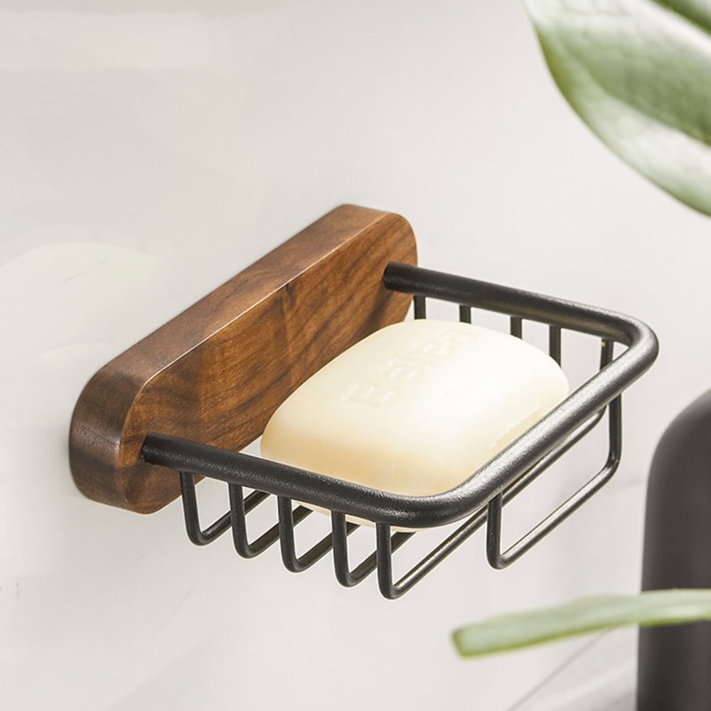 Shower Wall Soap Dish Holder Self Adhesive Hanging Shower Rack for Bathroom Bathtub Kitchen and