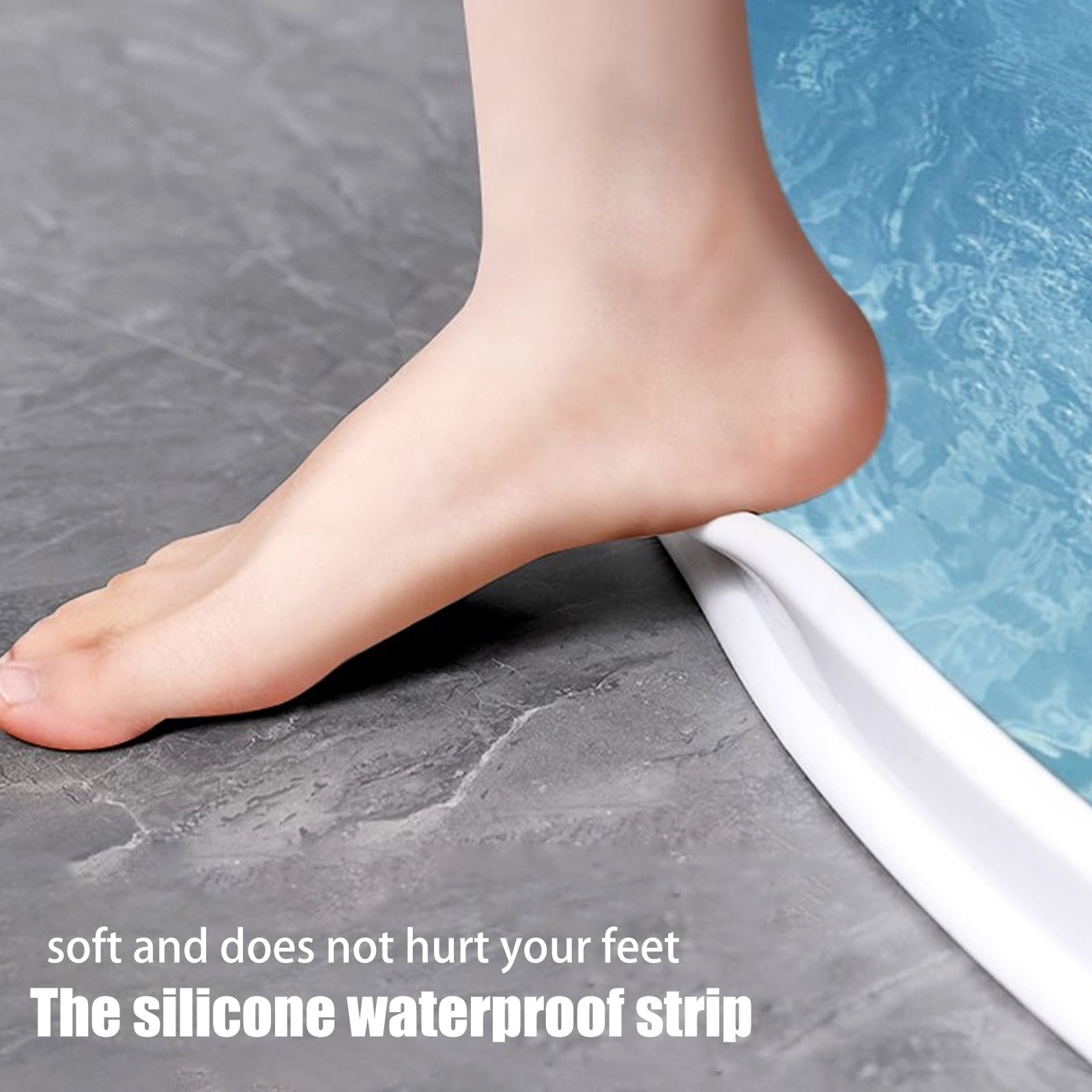 Stuffygreenus Waterproof Shower Water Barrier, Self-Adhesive Bath Seal ...