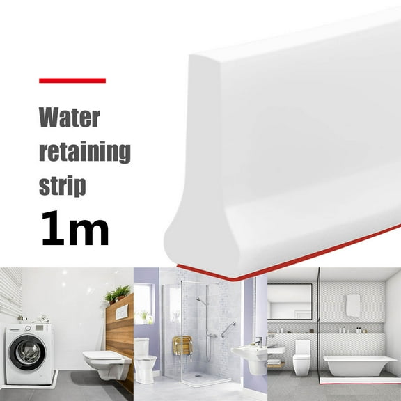 Shower Water Dam Barrier and Retention System, Adjustable Waterproof Shower Threshold for Bathroom Wet-Dry Separation, Punch-Free Non-Slip Water Blocking Strip