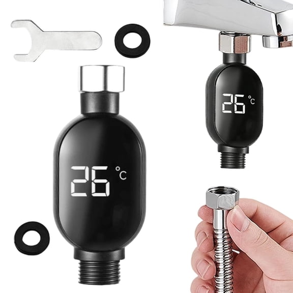 Shower Water Temperature Gauge, Waterproof Digital Thermometer for Faucet, Instant Read Bath Safety Tool