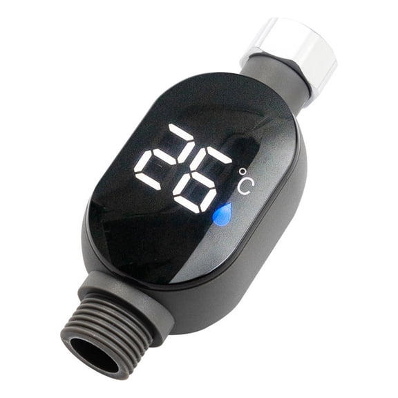 Shower Water Thermometer 106x45MM Stainless-Steel LED Display 0-99 Bath Thermostat Intelligent Temperature Measurement