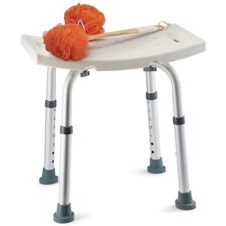 Shower chair with Adjustable Height Tool Free Portable Anti Slip shower bench lightweight