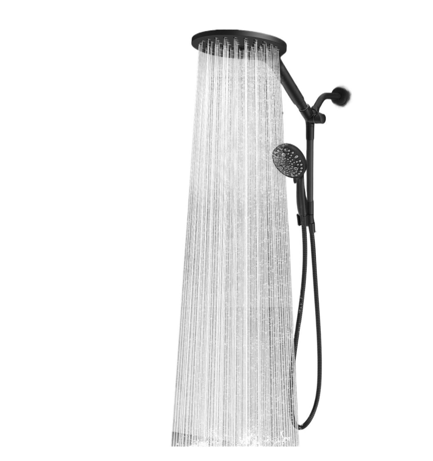 Black Stainless Steel Dual Handheld Rain Shower Head Combo