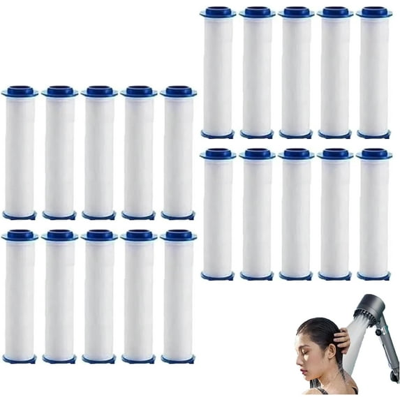 Shower head Filters, 20 Pcs, Ion Shower Drops Head Filter, PP Cotton Filtered Shower Handheld, Filter Element Multiple Specifications, Suitable for Different Models of Shower Heads (Blue, 8cm/3.15in)