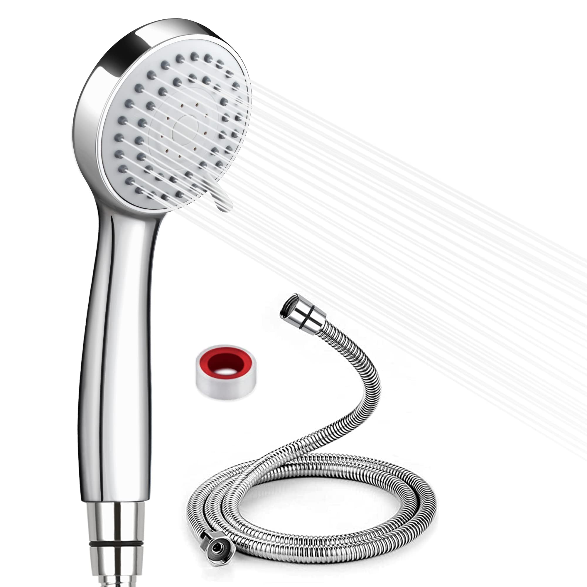 Shower head water saving pressure increasing shower head with 3 jet types