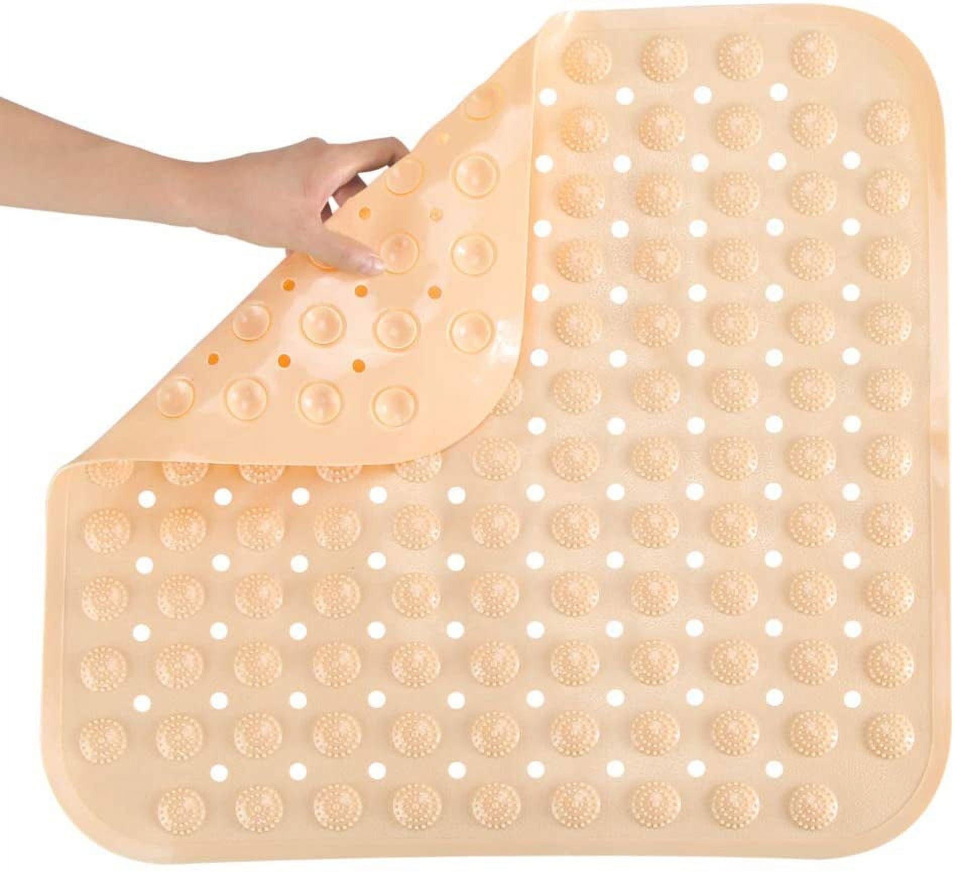 Shower mat small 48 x 48 cm, non-slip shower mat, square shower mats, non-slip shower, non-slip shower mat, non-slip shower tray insert with non-slip massage ball for bathtub
