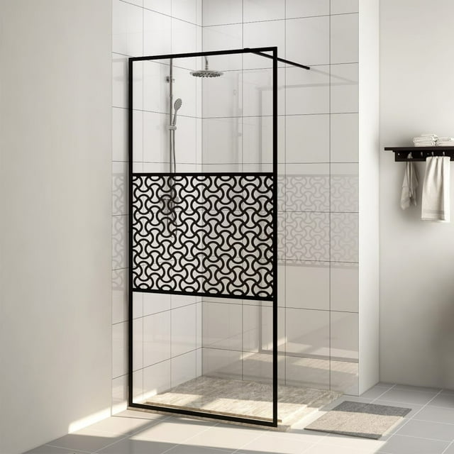 Shower screen for walkin shower with clear tempered glass 100x195 cm
