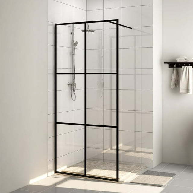 Shower screen for walkin shower with clear tempered glass 100x195 cm