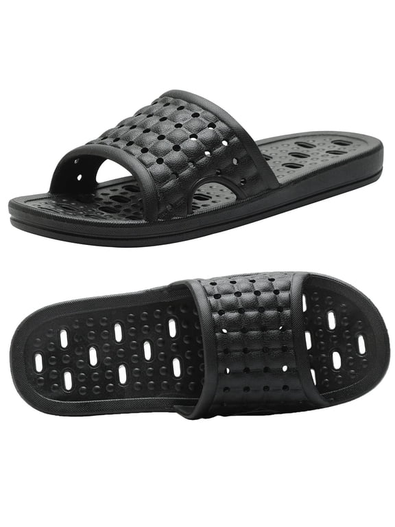 Shower shoes Drainage holes Lightweight Waterproof Quick drying Anti slip Suitable for all seasons Black EU 43/44