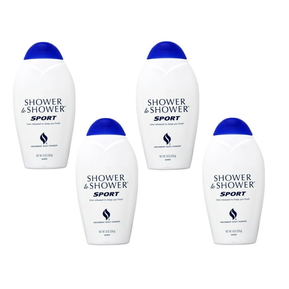 Shower to Shower Absorbent Body Powder, Sport, 13-Ounce Bottles (Pack of 4) 13 Ounce (Pack of 4)