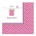thumbnail image 1 of Shower with Love Girl Chevron Polka Dot Baby Shower Party Paper Beverage Napkins, 1 of 3