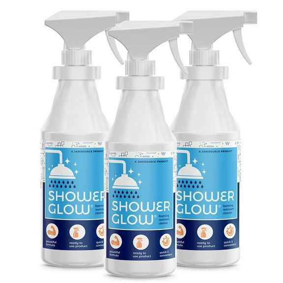 ShowerGlow Foaming Restroom Cleaner, RTU, Non-Corrosive, Quart, 3-Pack