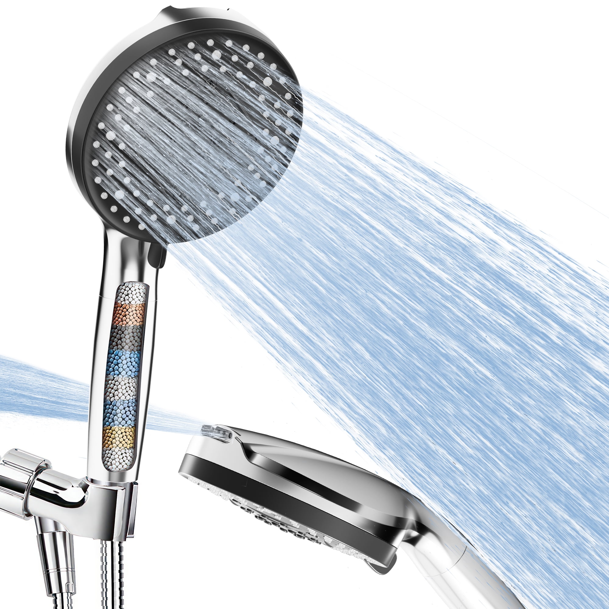 "ENTESI High Pressure 8Mode Multifunctional Handheld Showerhead with