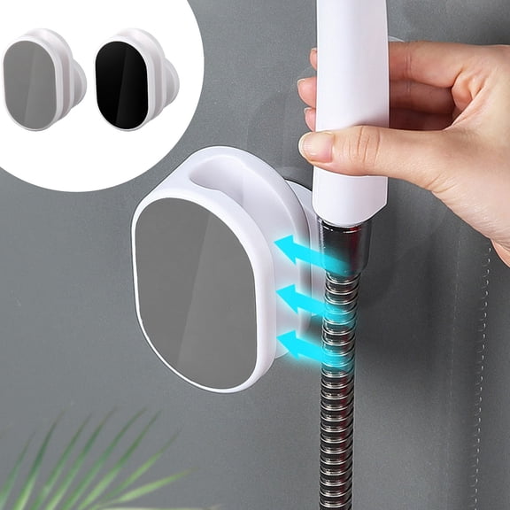 Showerhead Bracket | Adjustable Shower Nozzle Rack | Suction Cup Mount, No Drill, Durable Plastic, Easy Install, Shower Base | Gray | 10x7.2x6.5cm