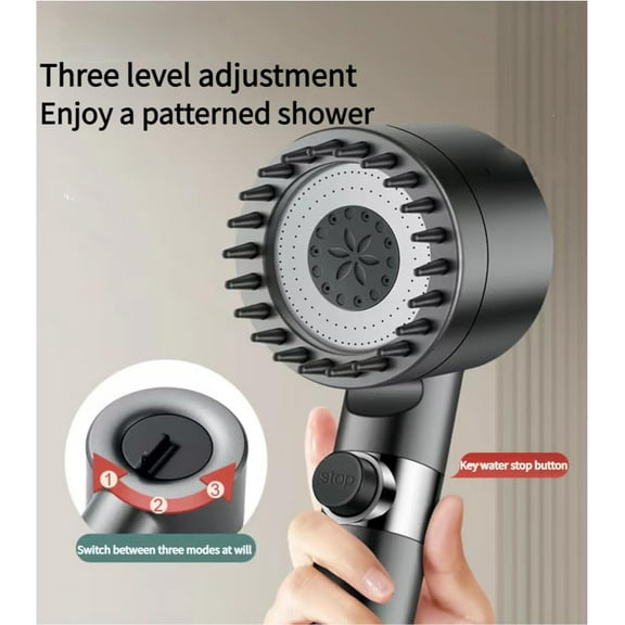 Showerhead, Ion Shower Drops Head Filtered Showerhead, Filtered Shower Head With Handheld, Turbo Showerhead (1 set)