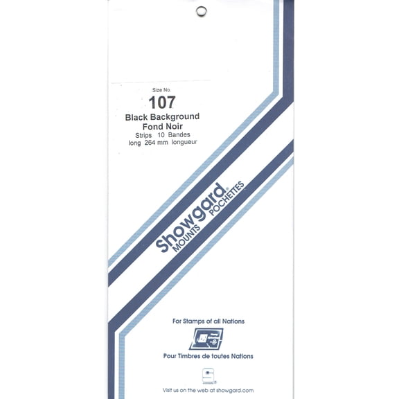Showgard Stamp Mounts Size 111 Strip Black