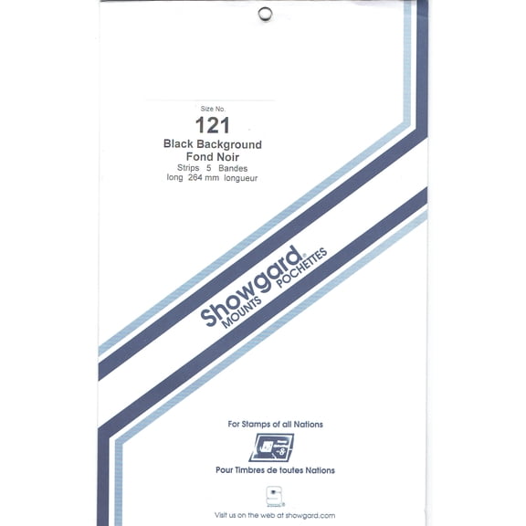 Showgard Stamp Mounts Size 121 Strip Black