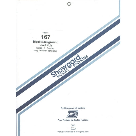 Showgard Stamp Mounts Size 167 Strip Black