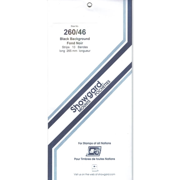 Showgard Stamp Mounts Size 260/46 Strip Black