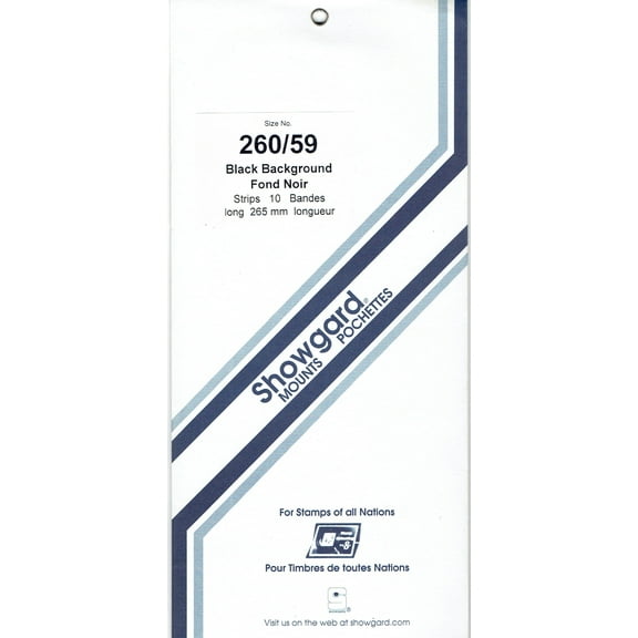 Showgard Stamp Mounts Size 260/59 Strip Black