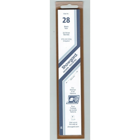 Showgard Stamp Mounts Size 28 Strip Black