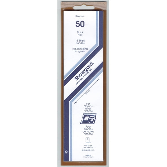 Showgard Stamp Mounts Size 50 Strip Black