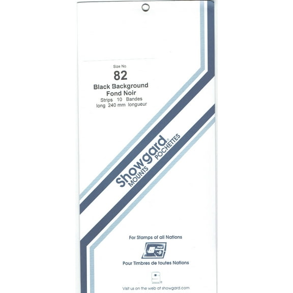 Showgard Stamp Mounts Size 82 Strip Black