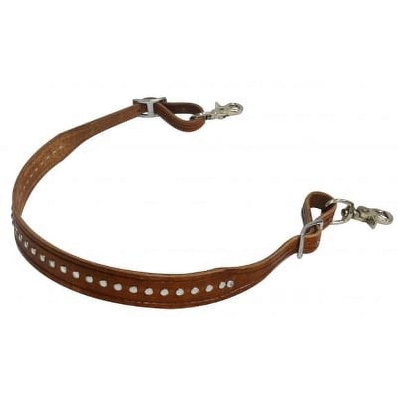 Showman 1 1/4" Wide Leather Wither Strap w/ Crystal Studs (Medium)