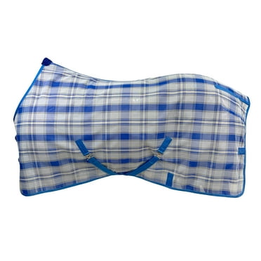 Showman 1000D Royal Blue Plaid Mesh Fly Sheet (69)
