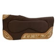 thumbnail image 1 of Showman 32" x 31" Built Up Brown Felt Saddle Pad w/ Hair-On Cowhide Overlay, 1 of 1