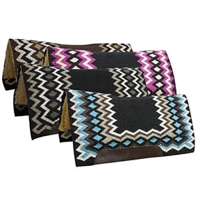 Showman 34"x36" Contoured Wool Top Cutter Style Saddle Pad (Blue)